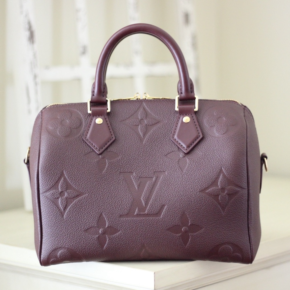 Louis Vuitton Wine Speedy 25 | Monogram Embossed Empreinte Leather